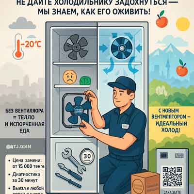 Замена вентилятора холодильника