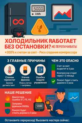 Холодильник не останавливается