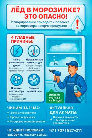 лёд в морозильной камере